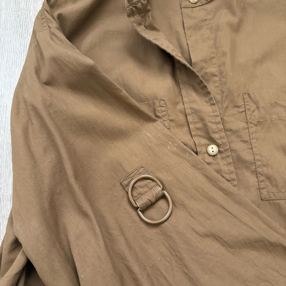 VINCE D-Ring Sleeve Utility Shirt in Cottonwood Brown - Picture 9 of 15